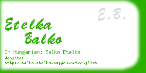 etelka balko business card